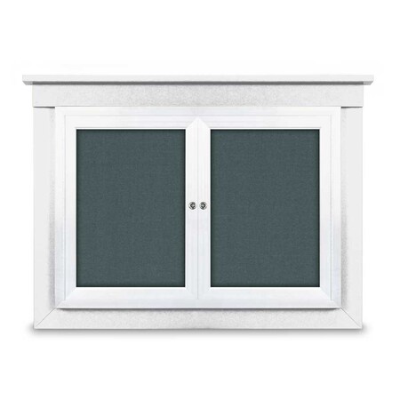 United Visual Products 60"x36" 2-Door Enclosed Letterboard, Header, Black Vinyl/Cherry UV2625HD-CHERRY-LICORI